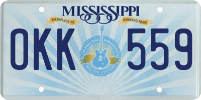 MS license plate OKK559