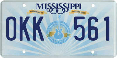 MS license plate OKK561