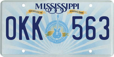 MS license plate OKK563
