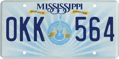 MS license plate OKK564