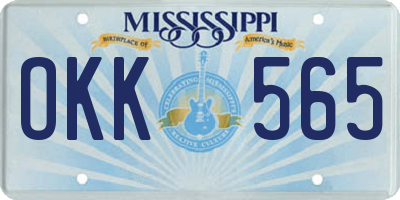 MS license plate OKK565