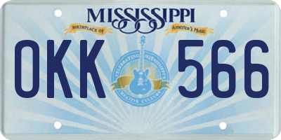 MS license plate OKK566