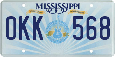 MS license plate OKK568
