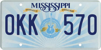 MS license plate OKK570