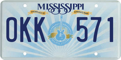 MS license plate OKK571