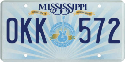 MS license plate OKK572