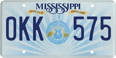 MS license plate OKK575