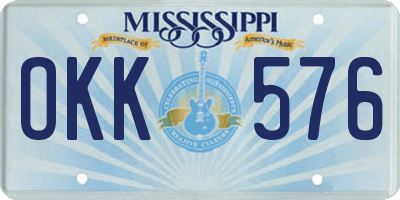 MS license plate OKK576