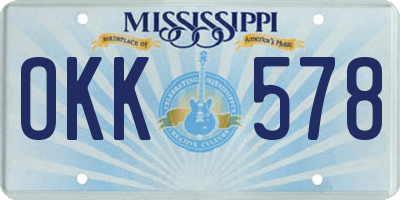 MS license plate OKK578