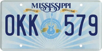 MS license plate OKK579