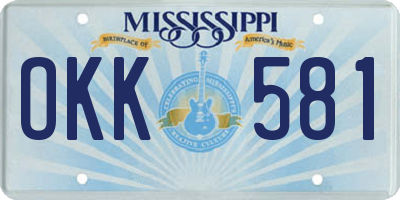 MS license plate OKK581