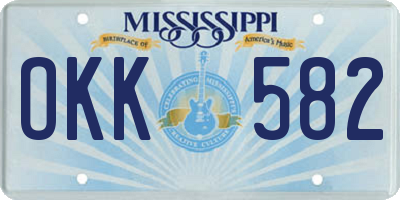 MS license plate OKK582