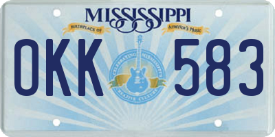 MS license plate OKK583