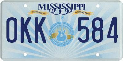 MS license plate OKK584