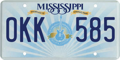 MS license plate OKK585