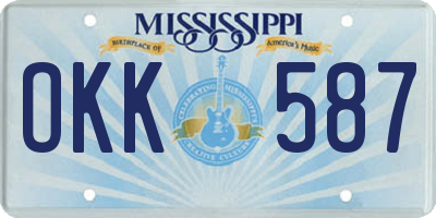 MS license plate OKK587
