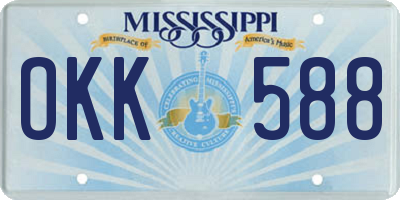 MS license plate OKK588
