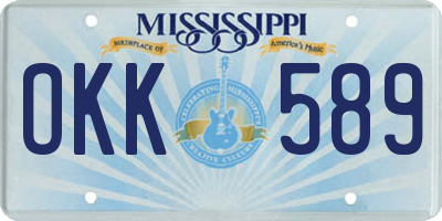 MS license plate OKK589