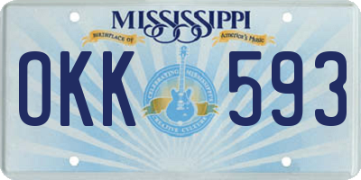 MS license plate OKK593