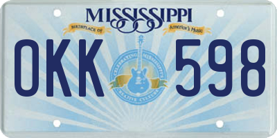 MS license plate OKK598