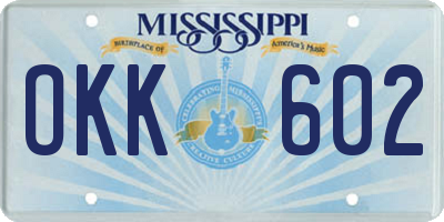 MS license plate OKK602