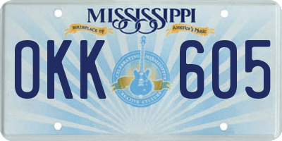 MS license plate OKK605