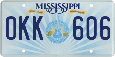 MS license plate OKK606