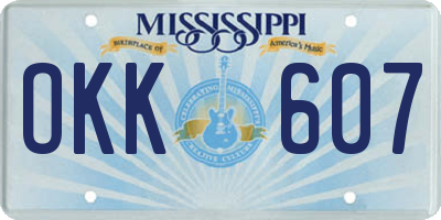 MS license plate OKK607