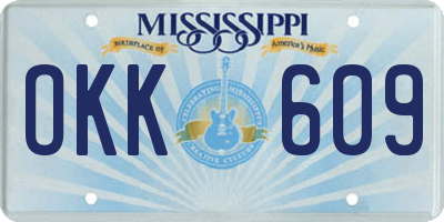 MS license plate OKK609