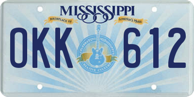 MS license plate OKK612