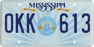 MS license plate OKK613