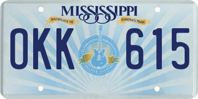 MS license plate OKK615