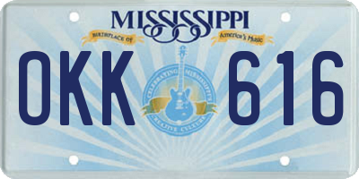 MS license plate OKK616