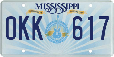 MS license plate OKK617