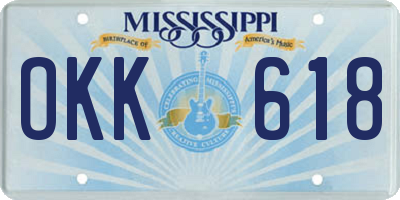 MS license plate OKK618