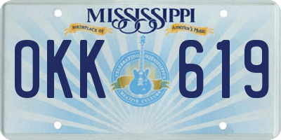 MS license plate OKK619