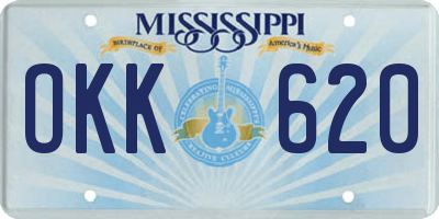 MS license plate OKK620