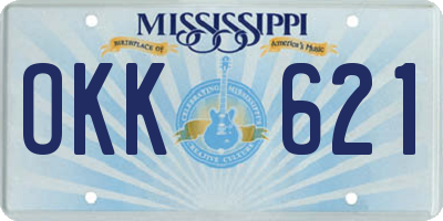 MS license plate OKK621