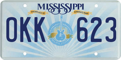MS license plate OKK623