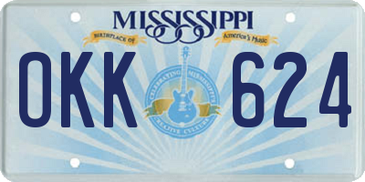 MS license plate OKK624