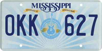 MS license plate OKK627