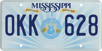 MS license plate OKK628