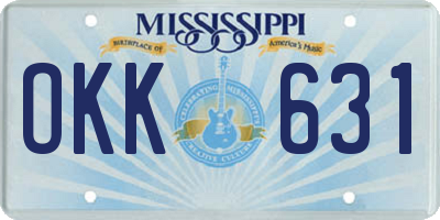 MS license plate OKK631
