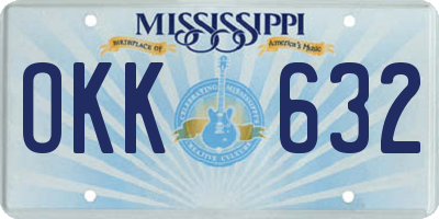 MS license plate OKK632