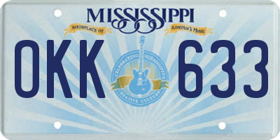MS license plate OKK633