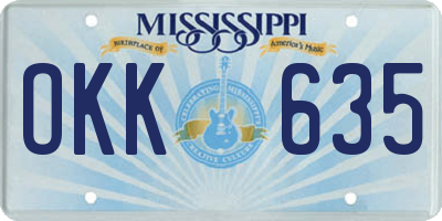MS license plate OKK635