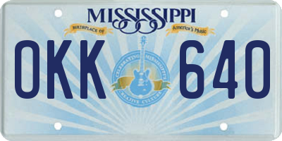 MS license plate OKK640