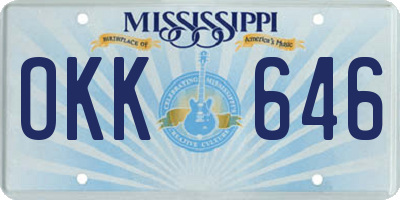 MS license plate OKK646