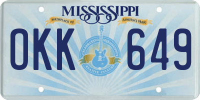 MS license plate OKK649