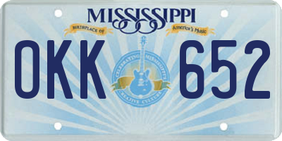 MS license plate OKK652